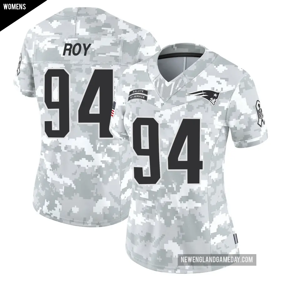 Women's New England Patriots ＃94 Jaquelin Roy Arctic Camo Limited 2024 Salute to Service Jersey