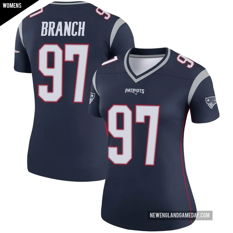 Women's New England Patriots ＃97 Alan Branch Navy Legend Jersey