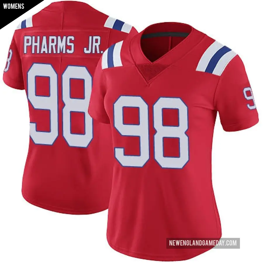 Women's New England Patriots ＃98 Jeremiah Pharms Jr. Red Limited Vapor Untouchable Alternate Jersey