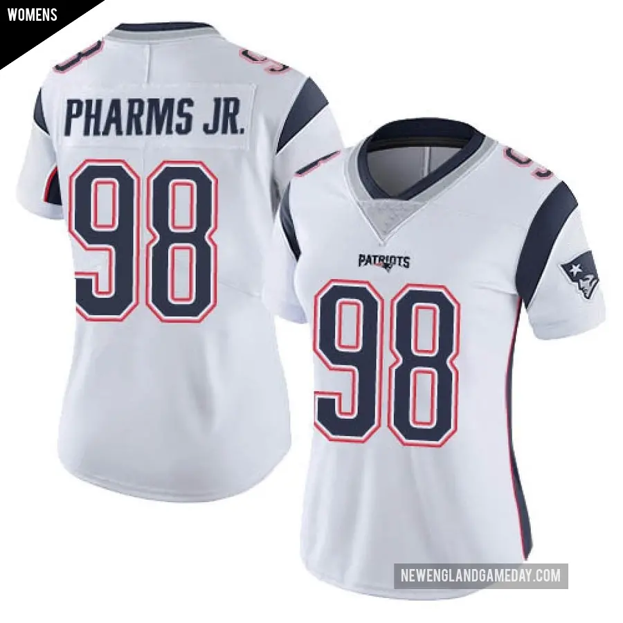 Women's New England Patriots ＃98 Jeremiah Pharms Jr. White Limited Vapor Untouchable Jersey