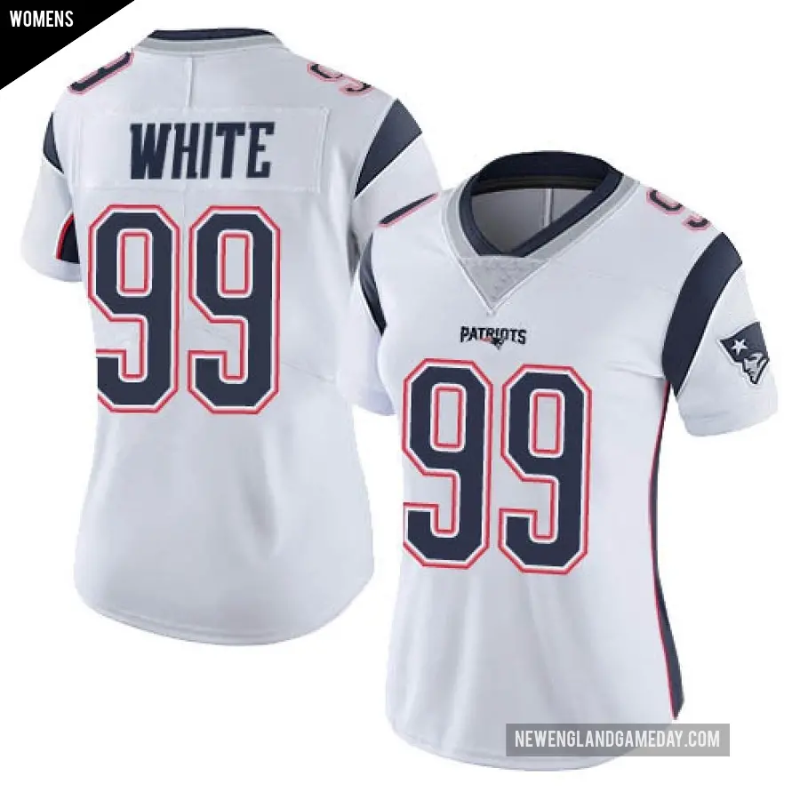 Women's New England Patriots ＃99 Keion White White Limited Vapor Untouchable Jersey