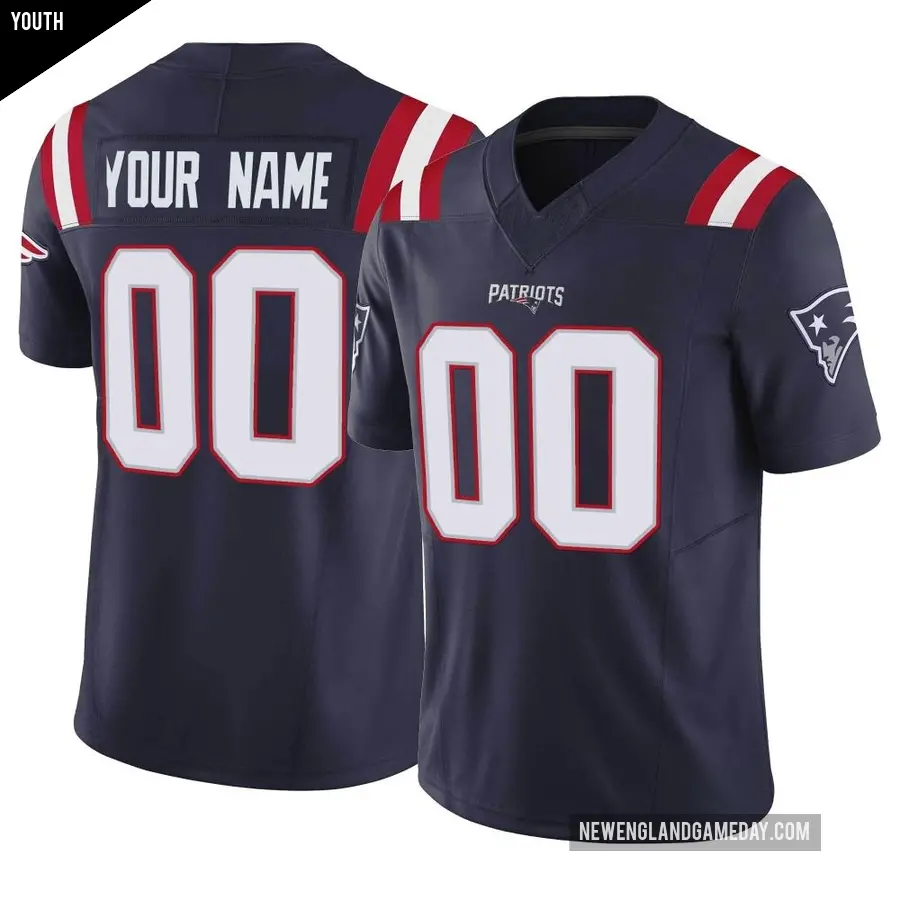 Youth New England Patriots ＃00 Custom Navy Limited Vapor F.U.S.E. Jersey