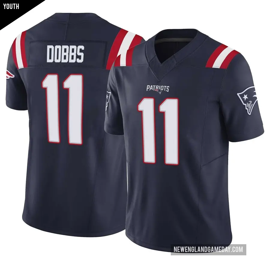 Youth New England Patriots ＃11 Joshua Dobbs Navy Limited Vapor F.U.S.E. Jersey