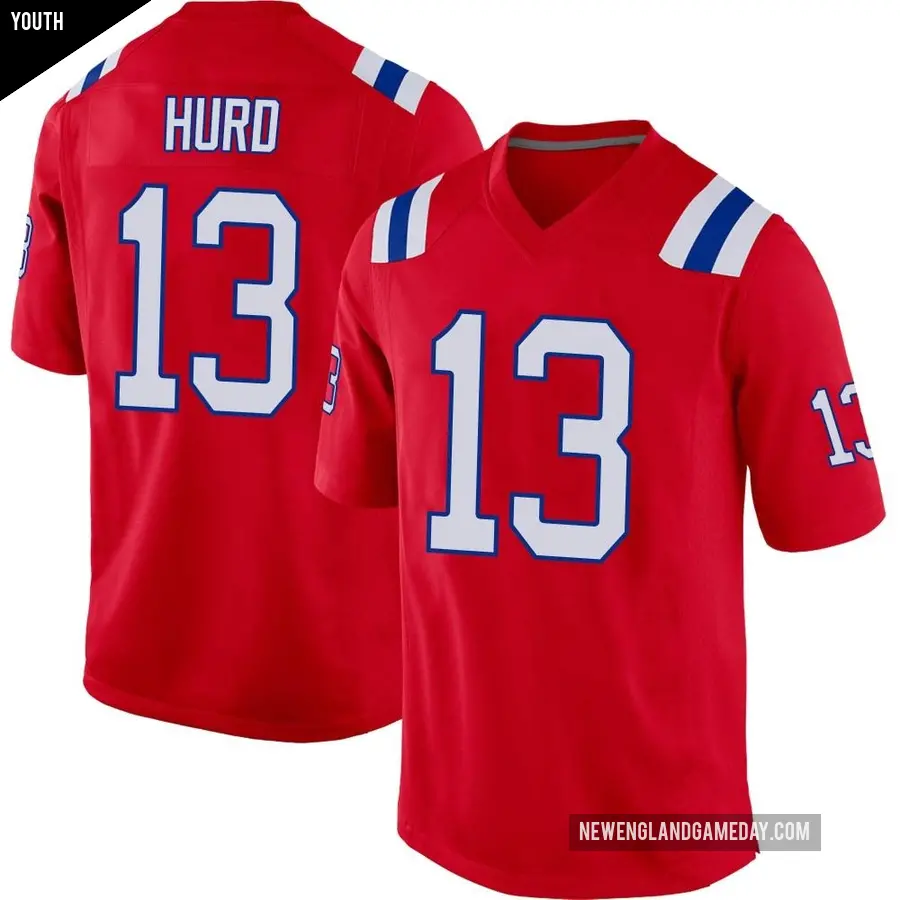 Youth New England Patriots ＃13 Jalen Hurd Red Game Alternate Jersey
