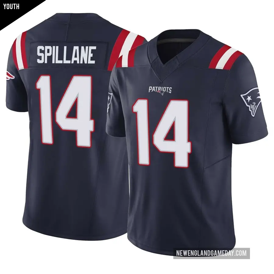 Youth New England Patriots ＃14 Robert Spillane Navy Limited Vapor F.U.S.E. Jersey