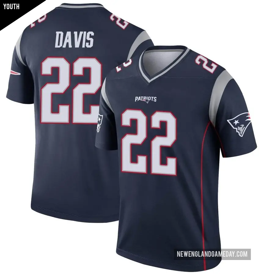 Youth New England Patriots ＃22 Cody Davis Navy Legend Jersey