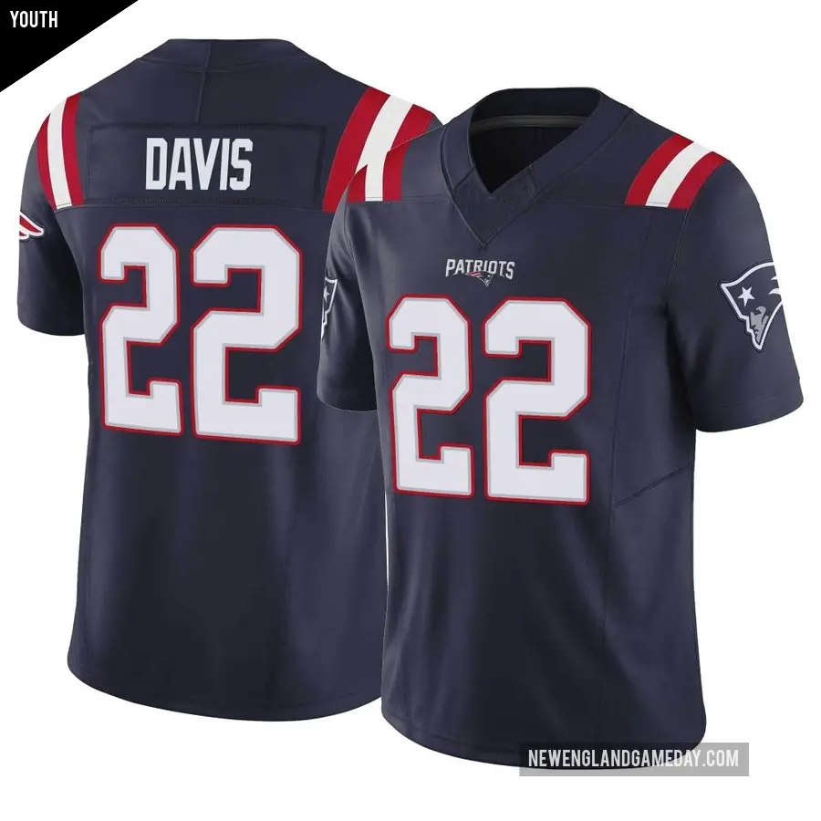Youth New England Patriots ＃22 Cody Davis Navy Limited Vapor F.U.S.E. Jersey