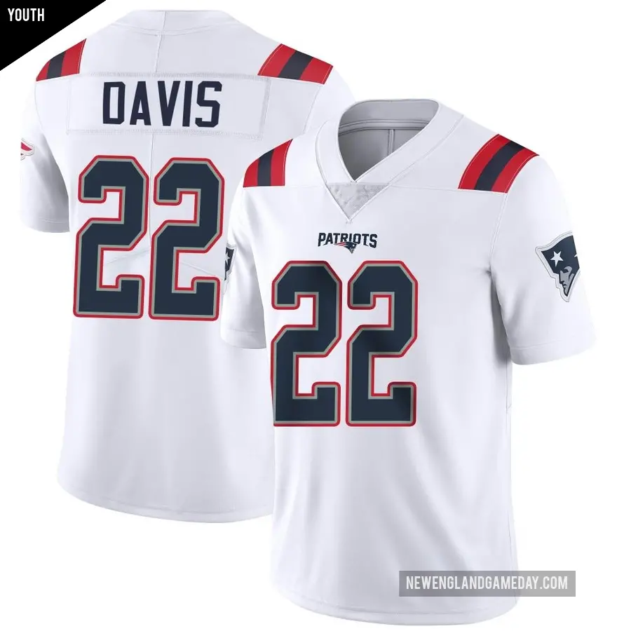 Youth New England Patriots ＃22 Cody Davis White Limited Vapor Untouchable Jersey