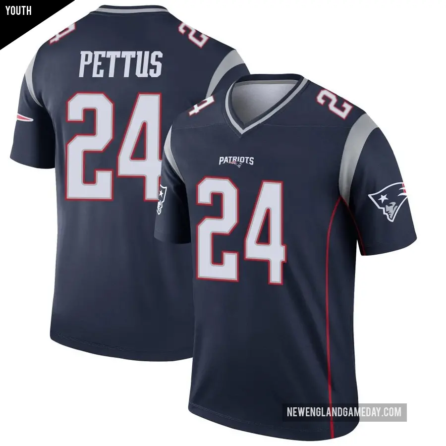 Youth New England Patriots ＃24 Dell Pettus Navy Legend Jersey