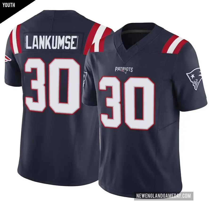 Youth New England Patriots ＃30 Demeer Blankumsee Navy Limited Vapor F.U.S.E. Jersey
