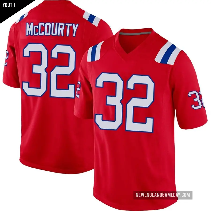 Youth New England Patriots ＃32 Devin McCourty Red Game Alternate Jersey