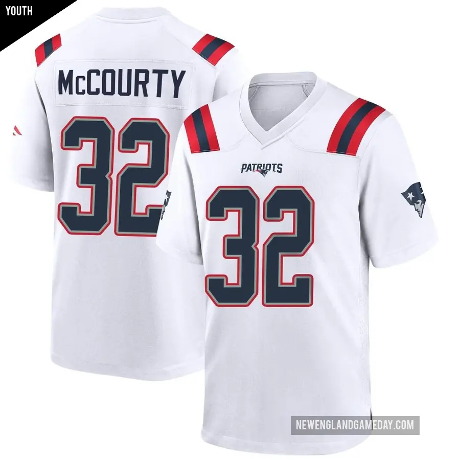 Youth New England Patriots ＃32 Devin McCourty White Game Jersey