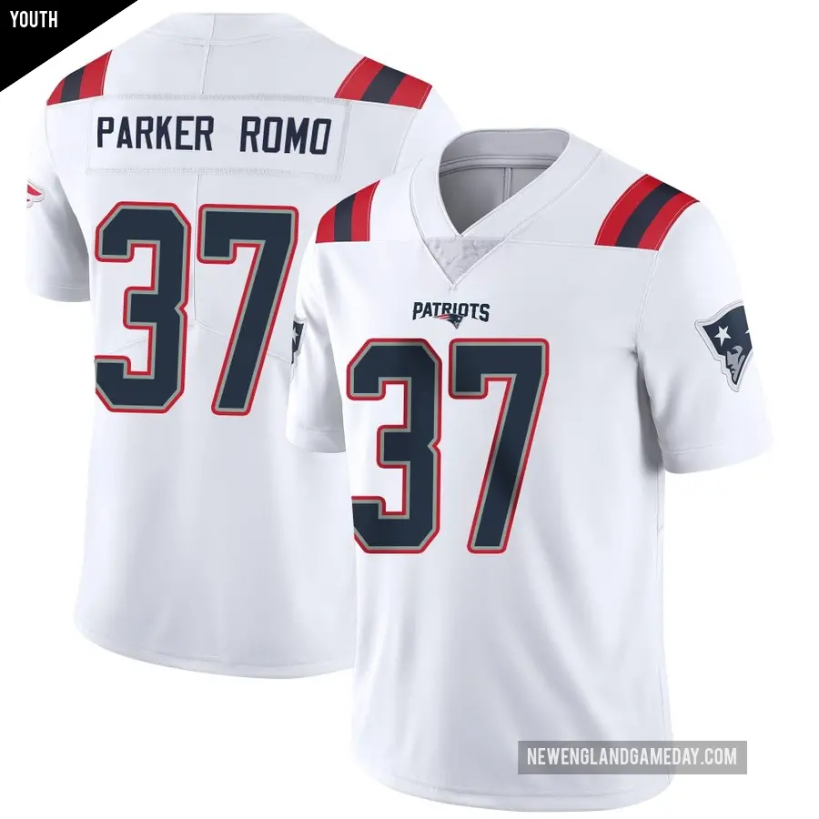 Youth New England Patriots ＃37 John Parker Romo White Limited Vapor Untouchable Jersey