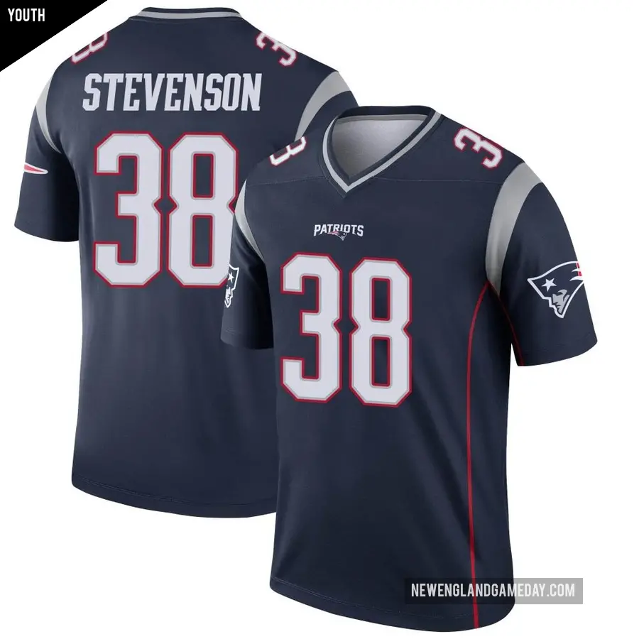 Youth New England Patriots ＃38 Rhamondre Stevenson Navy Legend Jersey