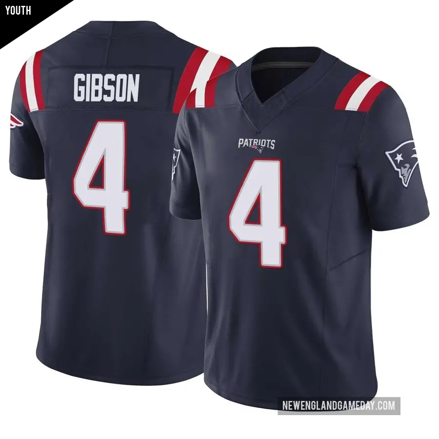 Youth New England Patriots ＃4 Antonio Gibson Navy Limited Vapor F.U.S.E. Jersey