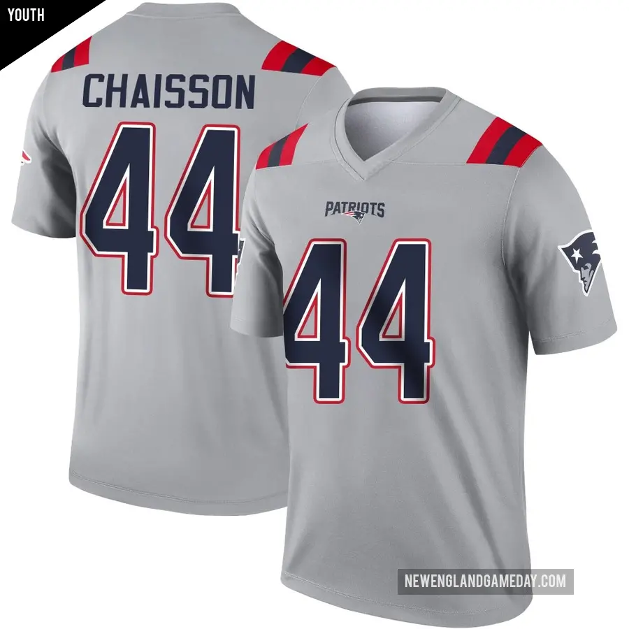 Youth New England Patriots ＃44 K'Lavon Chaisson Gray Legend Inverted Jersey