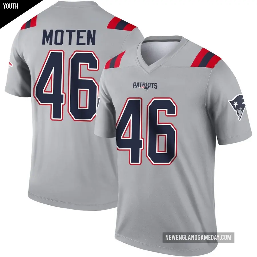 Youth New England Patriots ＃46 R.J. Moten Gray Legend Inverted Jersey
