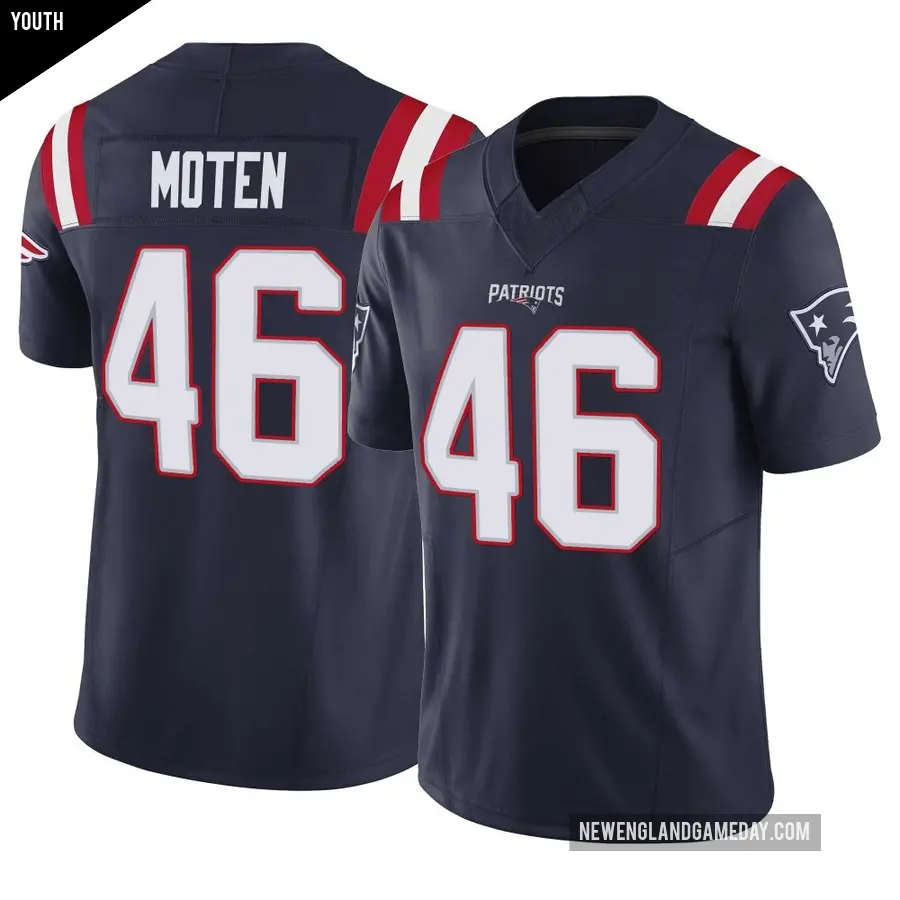 Youth New England Patriots ＃46 R.J. Moten Navy Limited Vapor F.U.S.E. Jersey