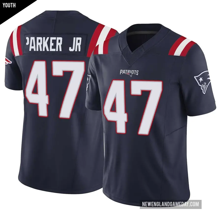 Youth New England Patriots ＃47 Andrew Parker Jr. Navy Limited Vapor F.U.S.E. Jersey