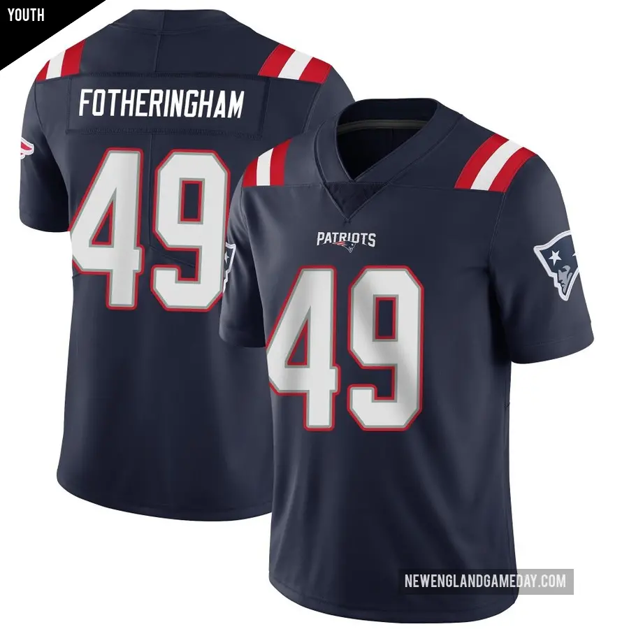 Youth New England Patriots ＃49 Cole Fotheringham Navy Limited Team Color Vapor Untouchable Jersey