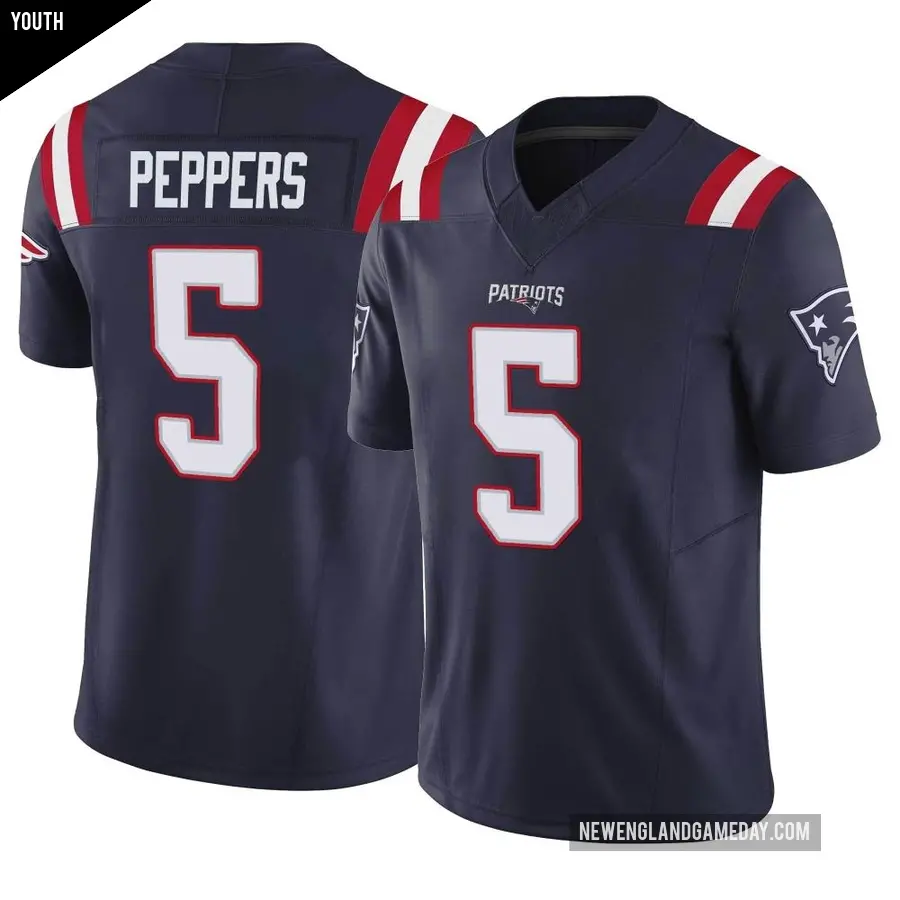 Youth New England Patriots ＃5 Jabrill Peppers Navy Limited Vapor F.U.S.E. Jersey