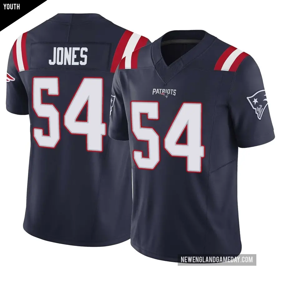 Youth New England Patriots ＃54 Truman Jones Navy Limited Vapor F.U.S.E. Jersey