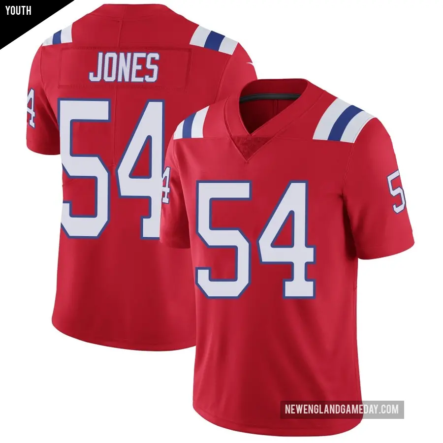 Youth New England Patriots ＃54 Truman Jones Red Limited Vapor Untouchable Alternate Jersey