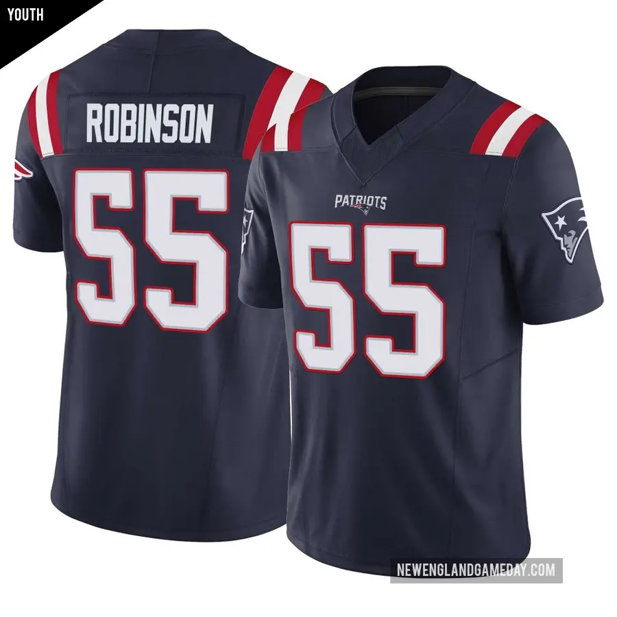 Youth New England Patriots ＃55 Tyrese Robinson Navy Limited Vapor F.U.S.E. Jersey