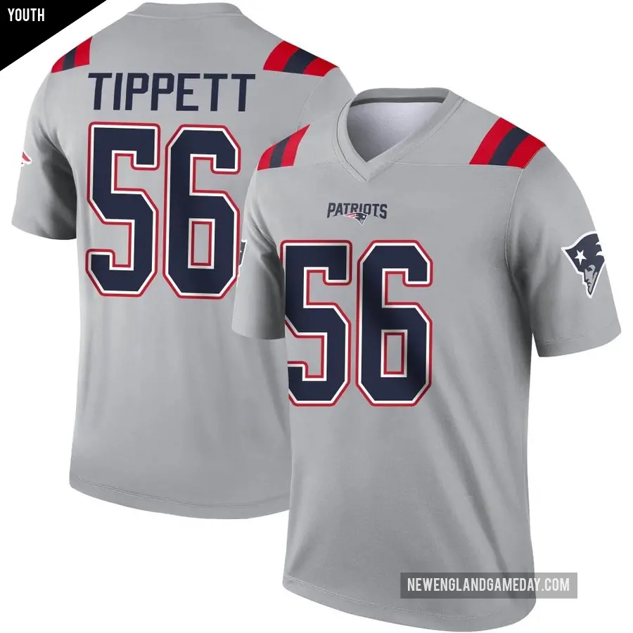 Youth New England Patriots ＃56 Andre Tippett Gray Legend Inverted Jersey