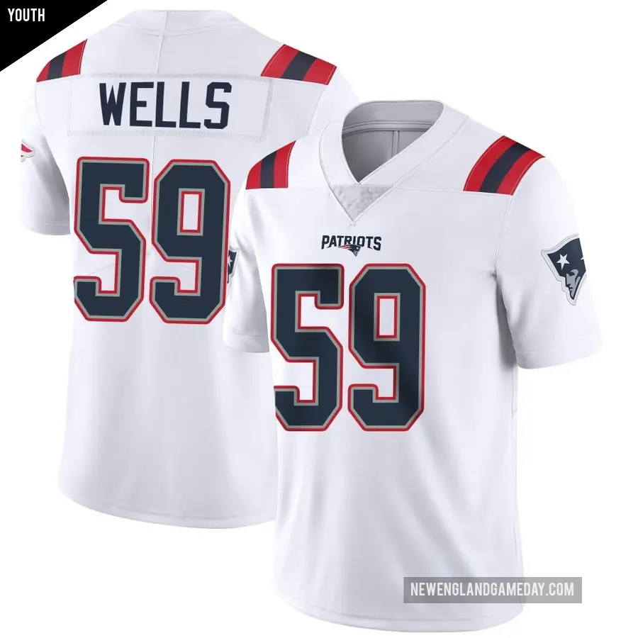 Youth New England Patriots ＃59 Carson Wells White Limited Vapor Untouchable Jersey
