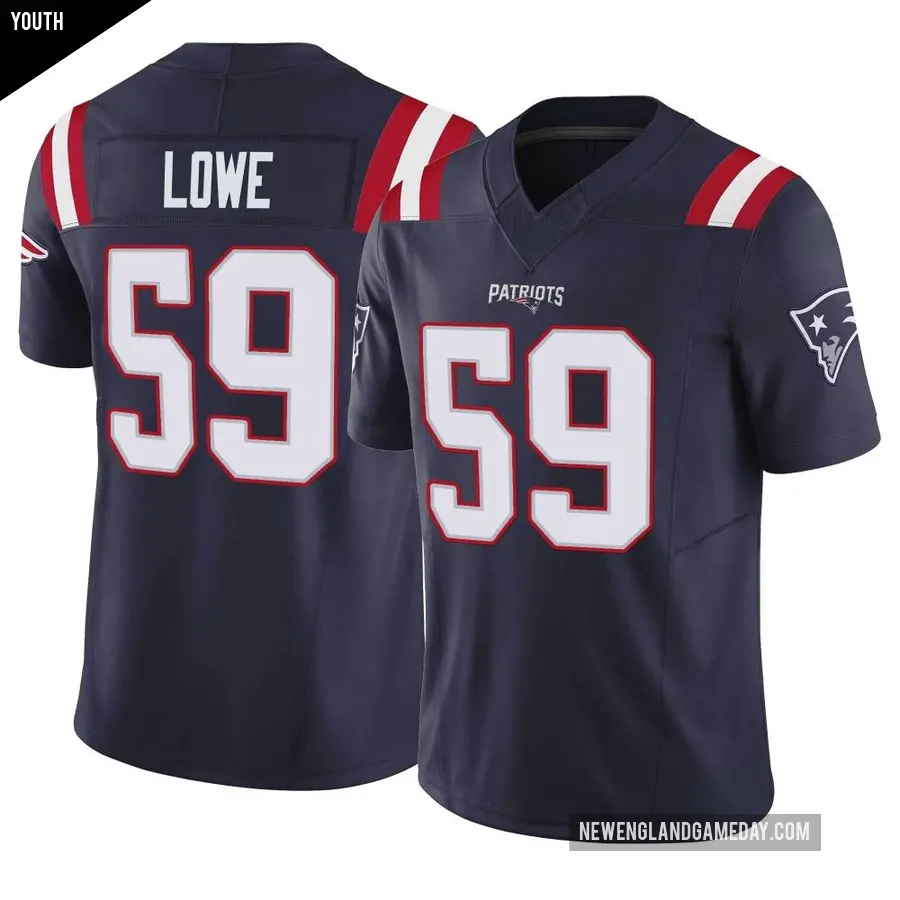 Youth New England Patriots ＃59 Vederian Lowe Navy Limited Vapor F.U.S.E. Jersey