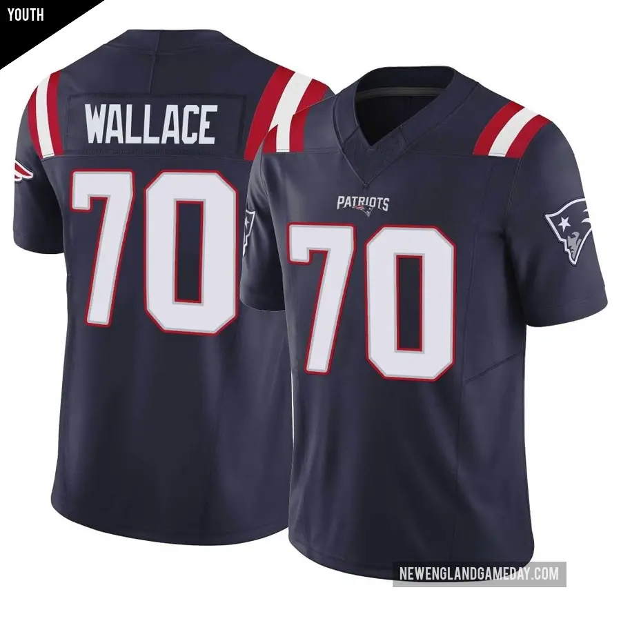 Youth New England Patriots ＃70 Caedan Wallace Navy Limited Vapor F.U.S.E. Jersey