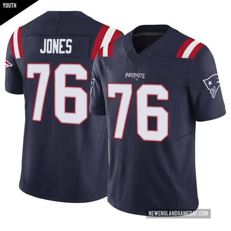 Youth New England Patriots ＃76 Caleb Jones Navy Limited Vapor F.U.S.E. Jersey