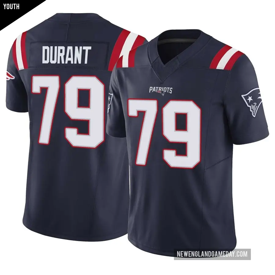 Youth New England Patriots ＃79 Yasir Durant Navy Limited Vapor F.U.S.E. Jersey