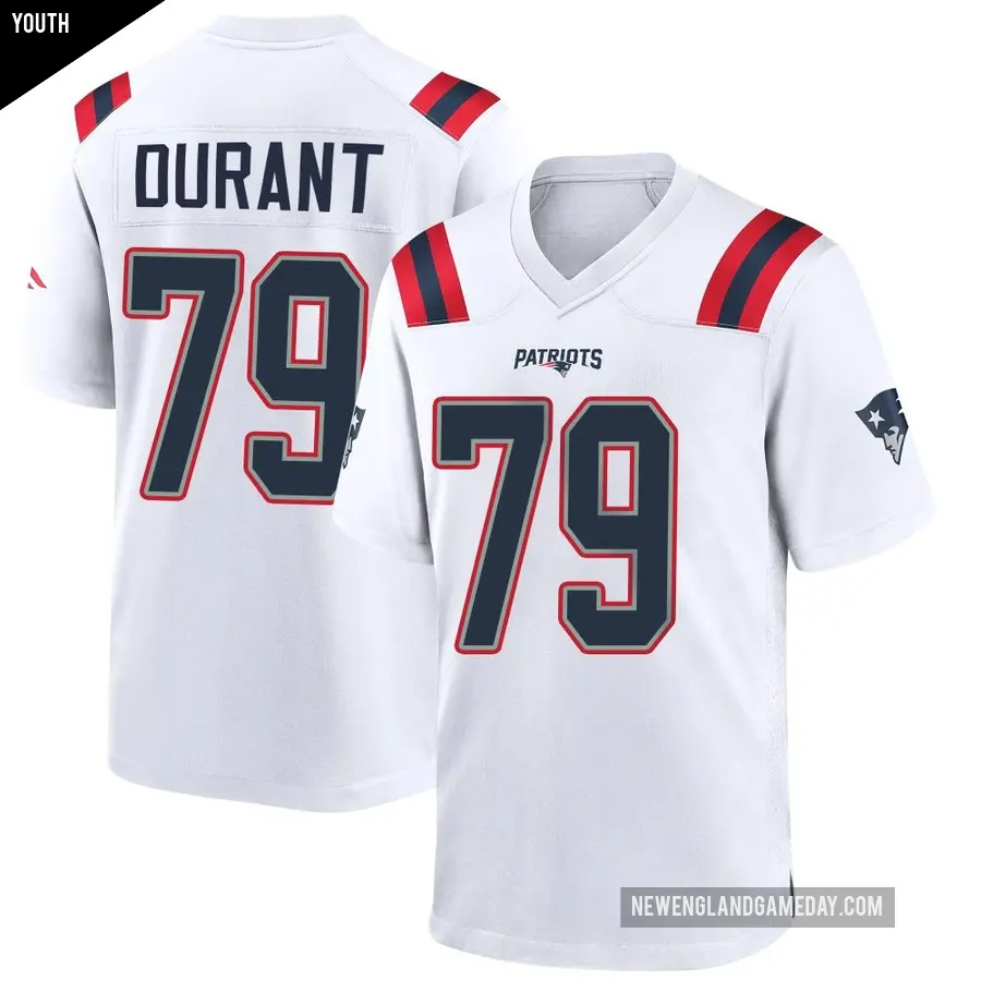 Youth New England Patriots ＃79 Yasir Durant White Game Jersey