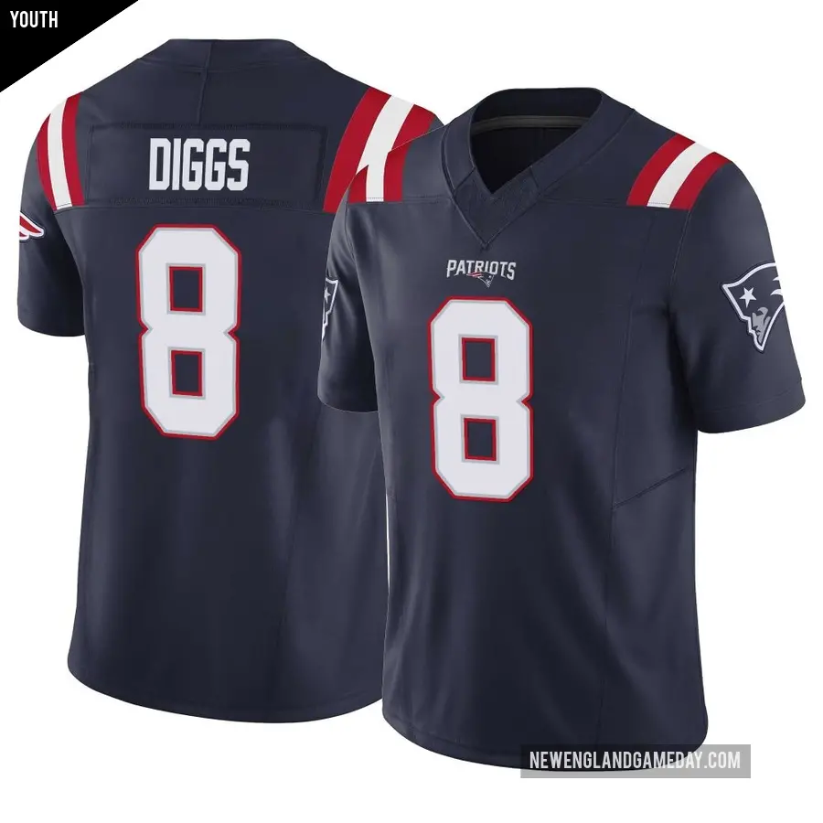 Youth New England Patriots ＃8 Stefon Diggs Navy Limited Vapor F.U.S.E. Jersey
