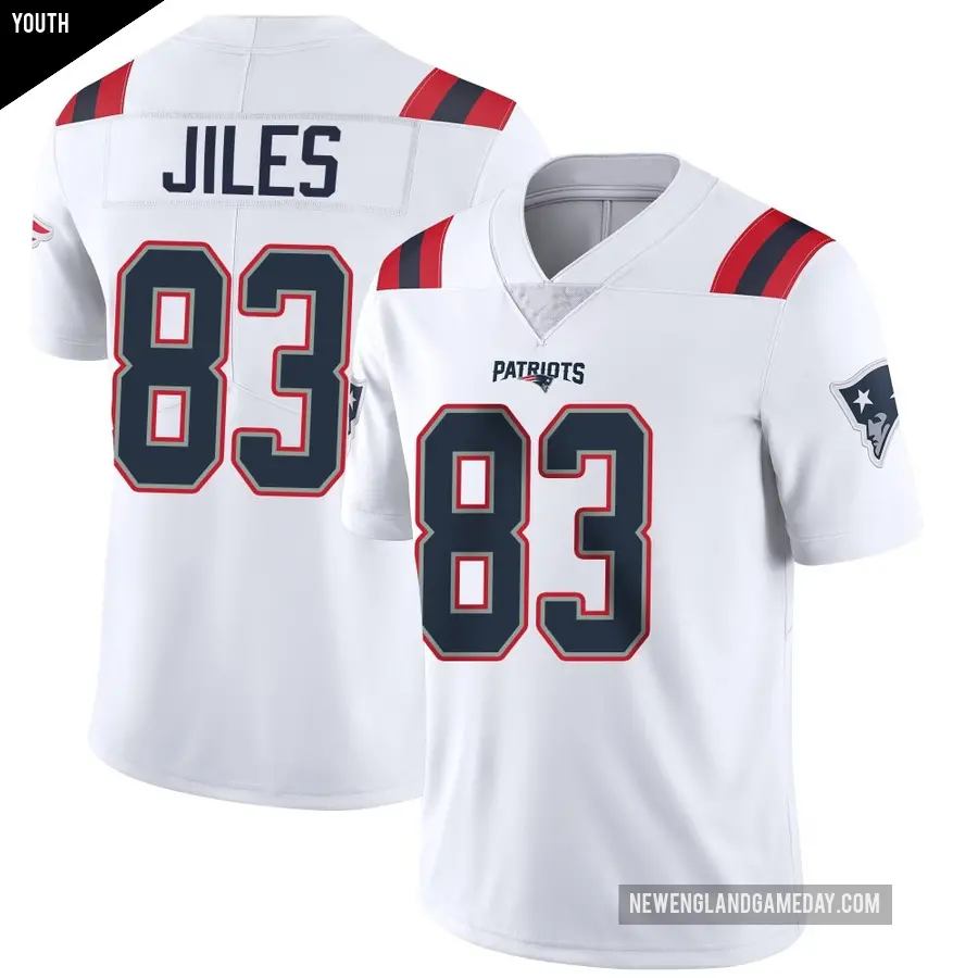 Youth New England Patriots ＃83 John Jiles White Limited Vapor Untouchable Jersey