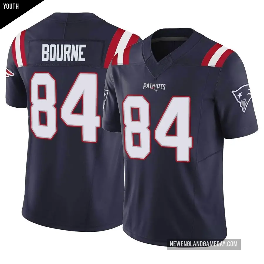 Youth New England Patriots ＃84 Kendrick Bourne Navy Limited Vapor F.U.S.E. Jersey