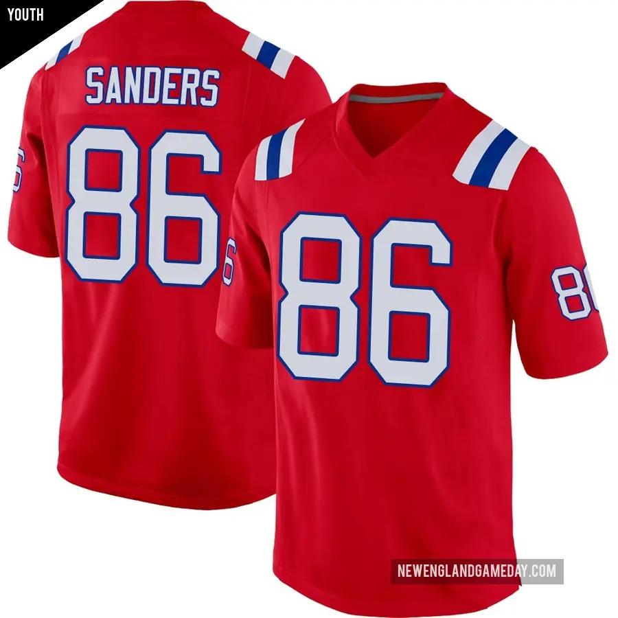 Youth New England Patriots ＃86 Braylon Sanders Red Game Alternate Jersey