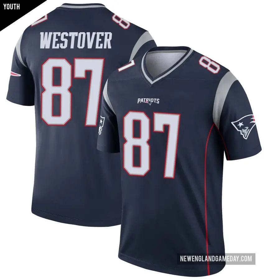 Youth New England Patriots ＃87 Jack Westover Navy Legend Jersey