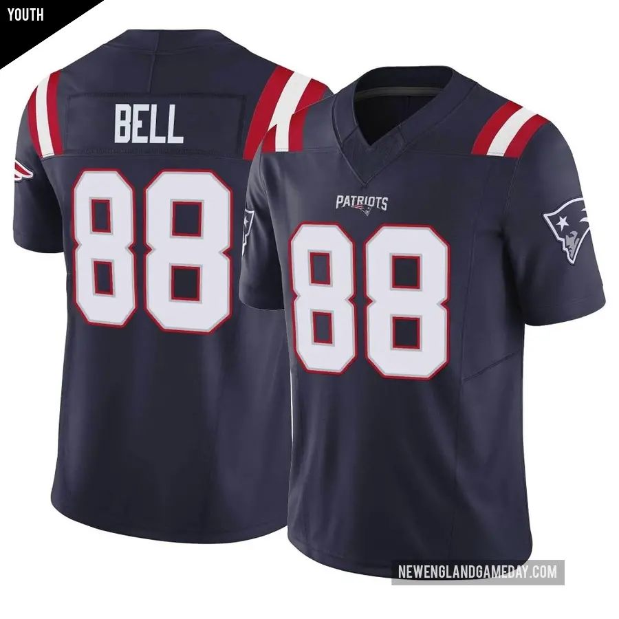 Youth New England Patriots ＃88 Jaheim Bell Navy Limited Vapor F.U.S.E. Jersey