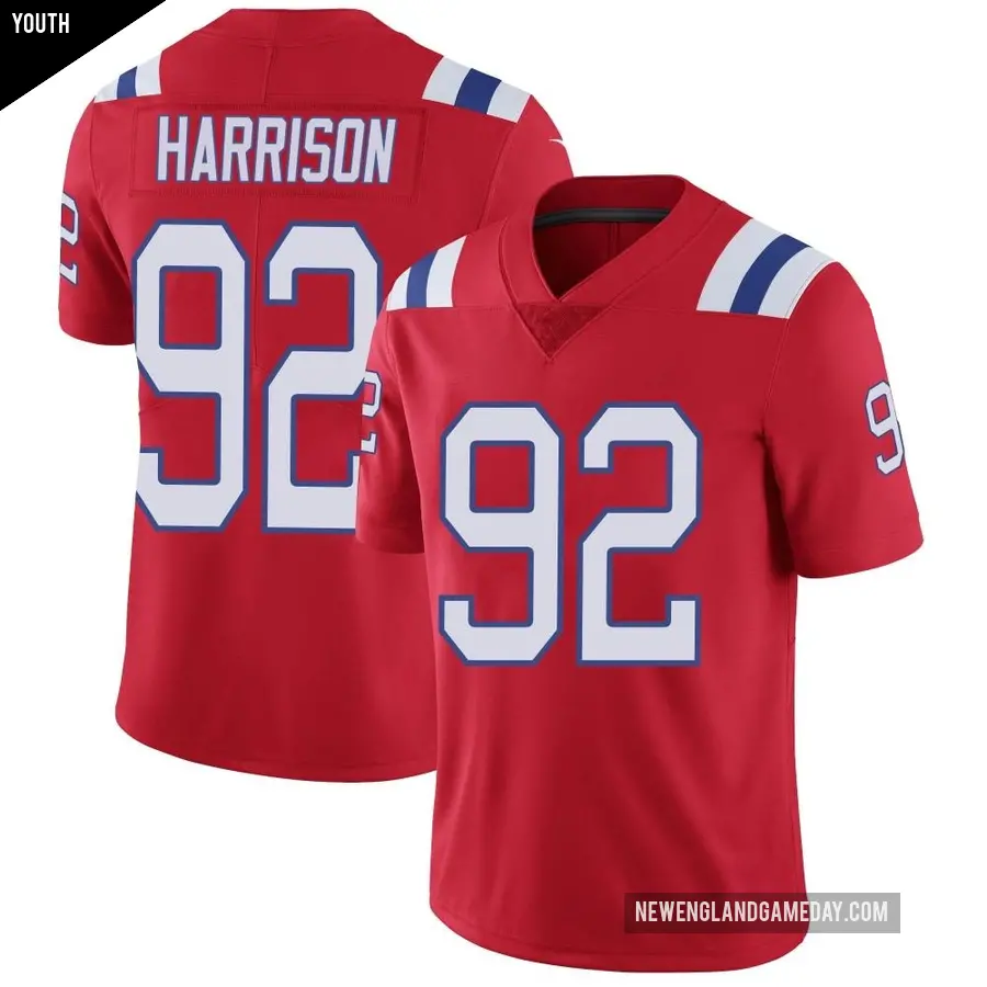 Youth New England Patriots ＃92 James Harrison Red Limited Vapor Untouchable Alternate Jersey