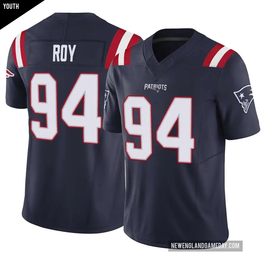 Youth New England Patriots ＃94 Jaquelin Roy Navy Limited Vapor F.U.S.E. Jersey