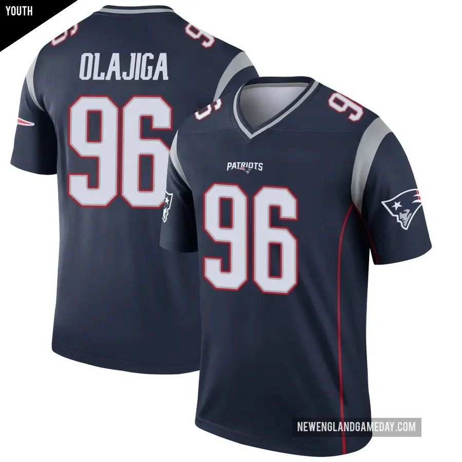 Youth New England Patriots ＃96 David Olajiga Navy Legend Jersey