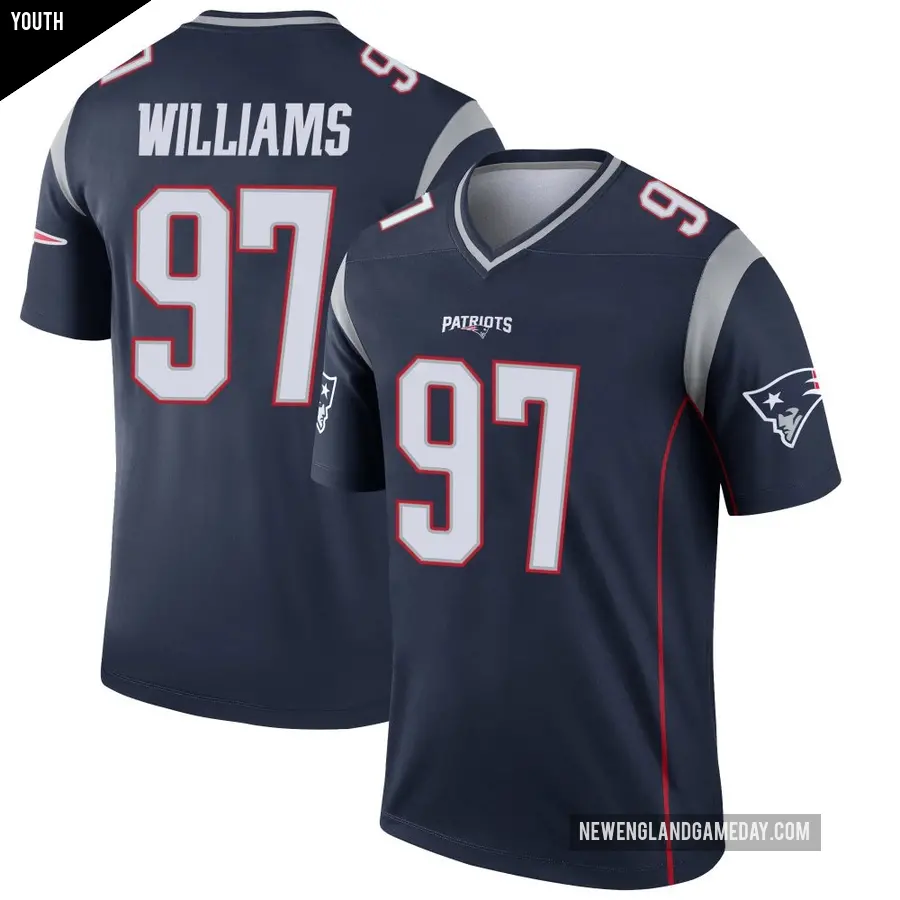 Youth New England Patriots ＃97 Milton Williams Navy Legend Jersey