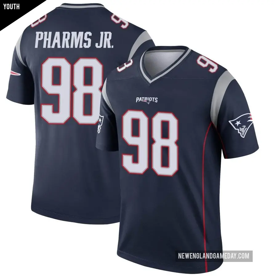 Youth New England Patriots ＃98 Jeremiah Pharms Jr. Navy Legend Jersey